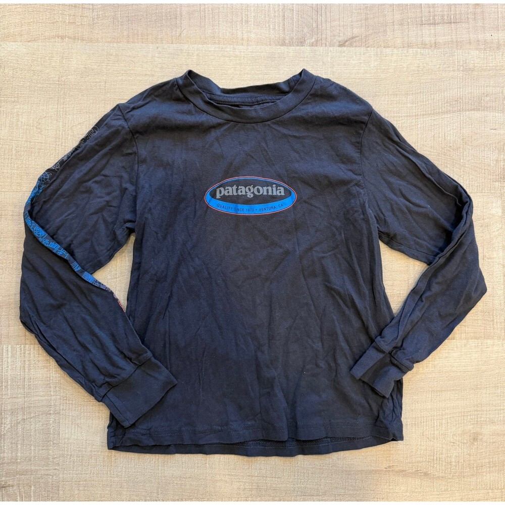 Patagonia Organic Cotton Long Sleeve Kids Graphic Shirt
